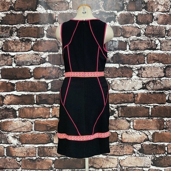 Tinley Road Midi Dress Sleeveless Black Pink Trim Sheath Size Small S - Picture 9 of 15